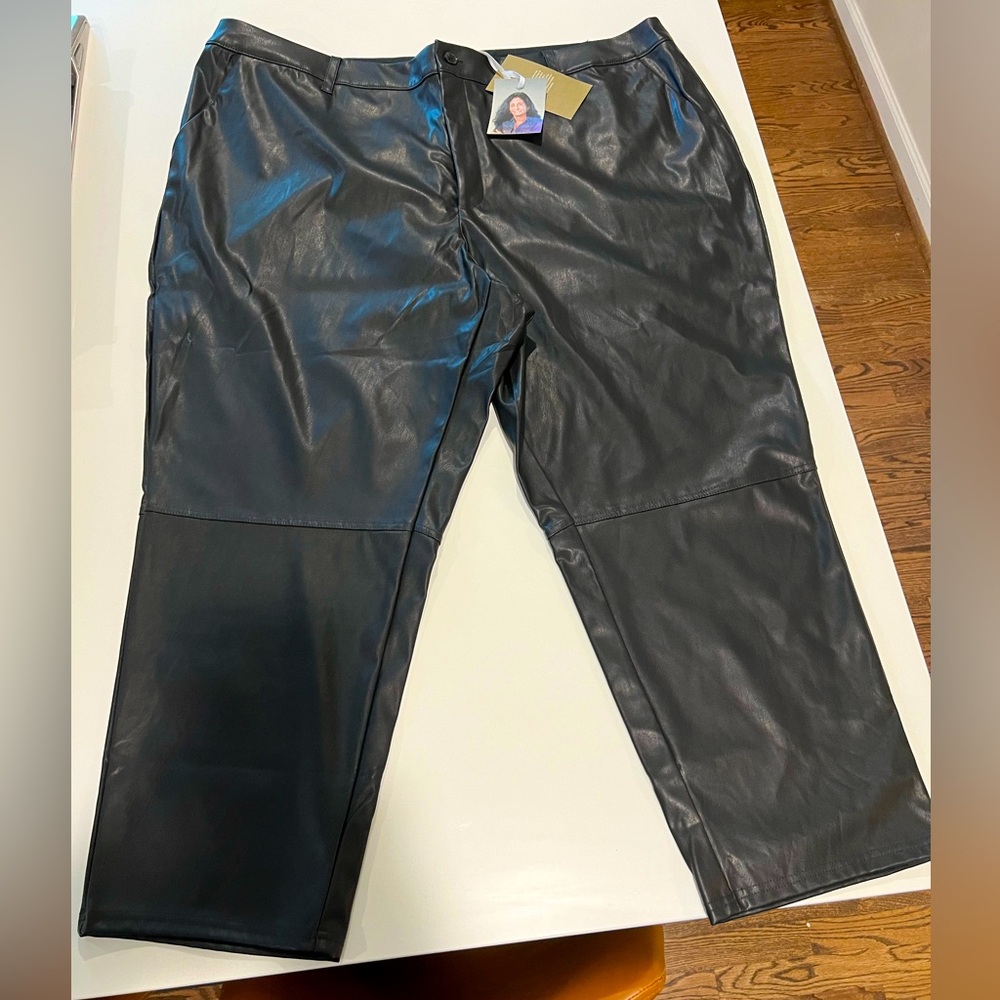 Nili Lotan for Target Black Faux Leather Pants - NWT, Size 20W/22W